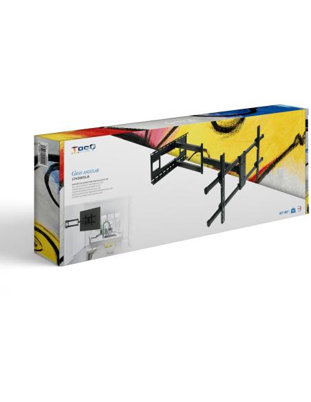 TooQ LP4380XL-B Soporte de Pared Inclinable y Giratorio para Monitor/TV 43"-80" Máx. 50Kg Negro