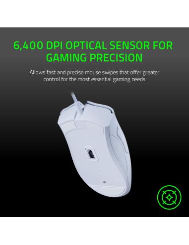 Razer Deathadder Essential Ratón Gaming 6400 DPI Blanco
