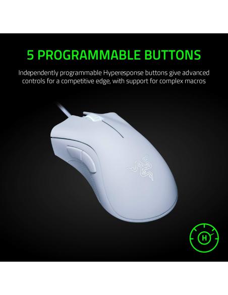 Razer Deathadder Essential Ratón Gaming 6400 DPI Blanco