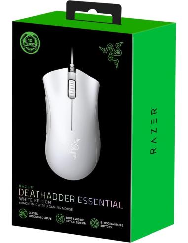 Razer Deathadder Essential Ratón Gaming 6400 DPI Blanco