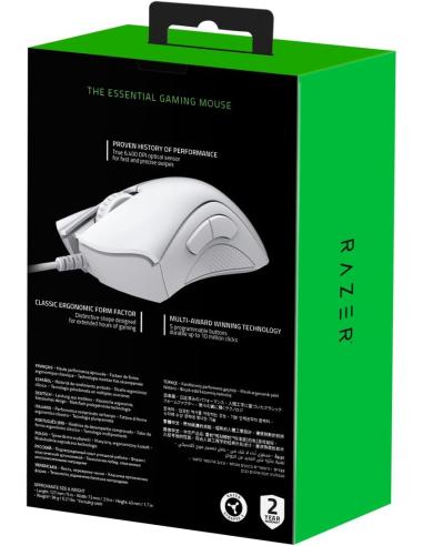 Razer Deathadder Essential Ratón Gaming 6400 DPI Blanco
