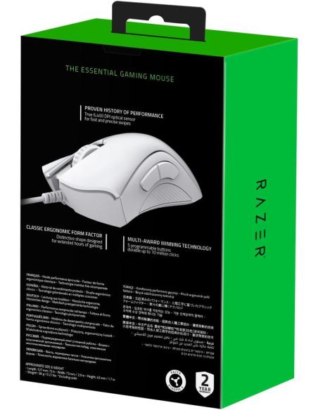 Razer Deathadder Essential Ratón Gaming 6400 DPI Blanco