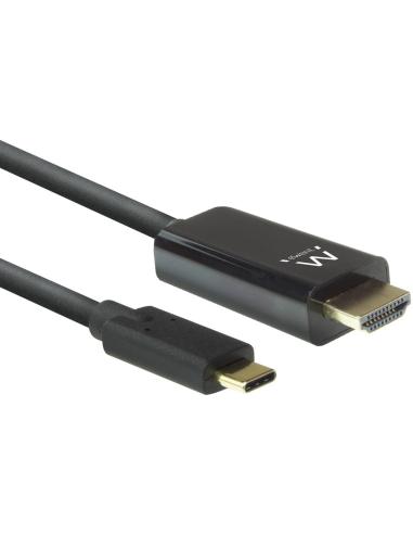 Ewent EW9824 Adaptador de Imagen USB-C a HDMI 4K 2M Negro