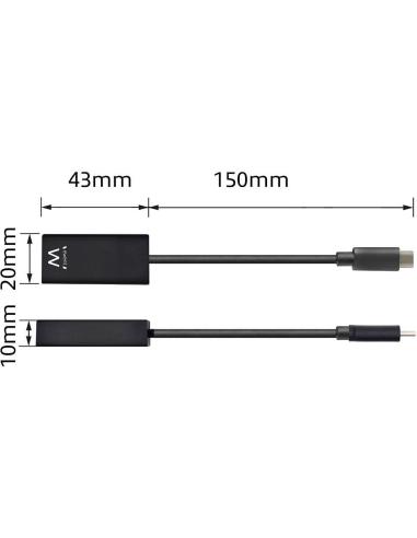 Ewent EW9823 Adaptador de imagen USB-C a HDMI 4K Hembra Negro