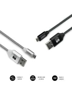 Subblim SUB-CAB-1MU001 Pack de 2 Cables USB-A a MICRO USB 1M Negro/Plata-1342883