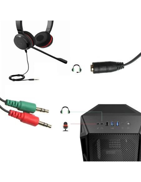 Ewent Cable Adaptador Audio Jack 3.5H a 2x Jack 3.5M de 3 Pines 15cm Negro