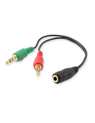 Ewent Cable Adaptador Audio Jack 3.5H a 2x Jack 3.5M de 3 Pines 15cm Negro