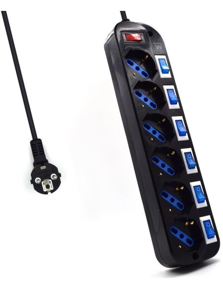 Ewent EW3851 Regleta con 6 tomas Schuko 3500W 15 m