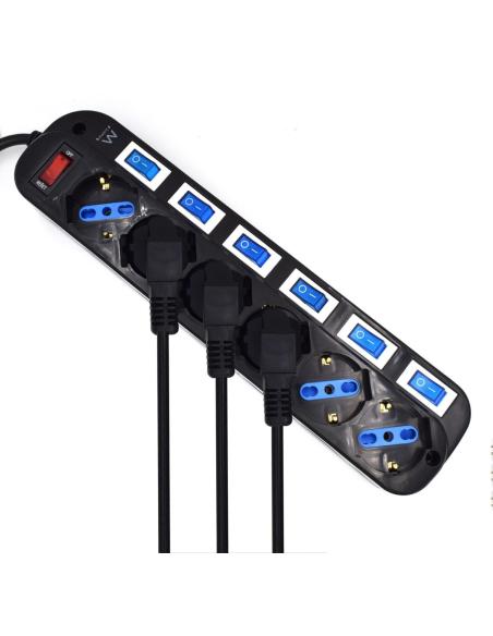Ewent EW3851 Regleta con 6 tomas Schuko 3500W 15 m