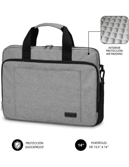 Subblim Air Padding Maletín para Portátil hasta 14" Gris