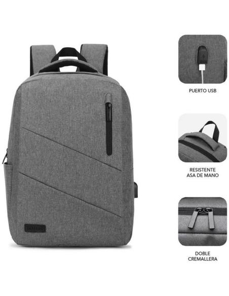 Subblim City Backpack Mochila para Portátil hasta 15.6" Gris