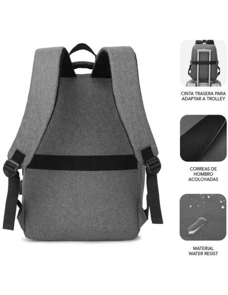 Subblim City Backpack Mochila para Portátil hasta 15.6" Gris