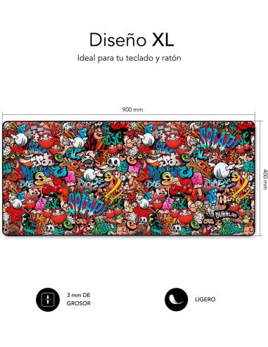 Subblim SUB-MP-01PUW02 Alfombrilla Gaming XL 90x40 Graffiti