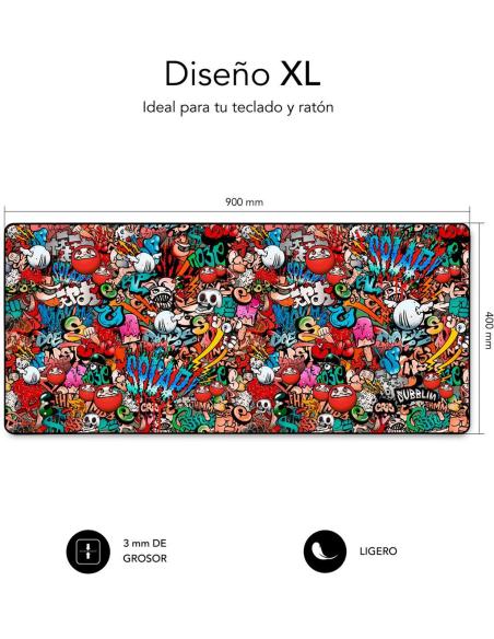 Subblim SUB-MP-01PUW02 Alfombrilla Gaming XL 90x40 Graffiti