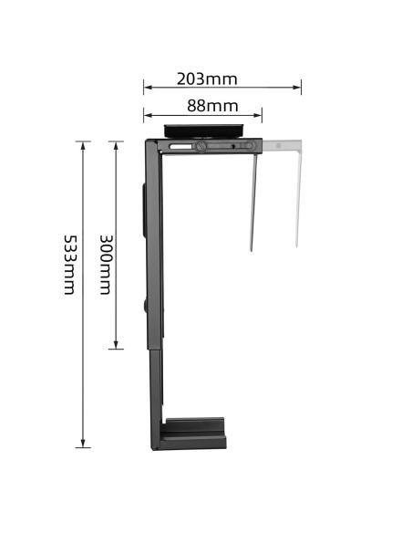 Ewent EW1293 Soporte de Mesa Colgante de Escritorio Ajustable para CPU Máx. 10Kg Negro