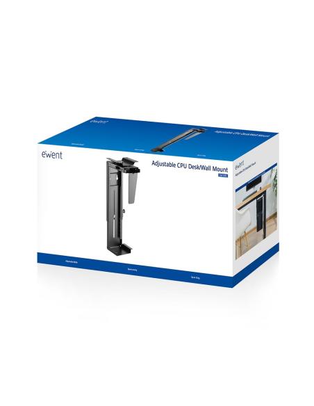 Ewent EW1293 Soporte de Mesa Colgante de Escritorio Ajustable para CPU Máx. 10Kg Negro