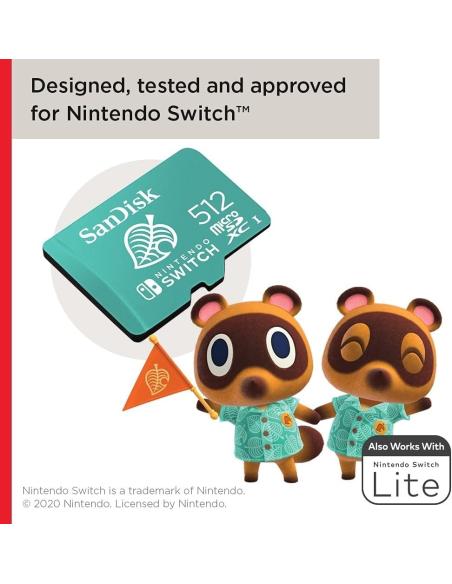 Sandisk MicroSDXC 512GB UHS-1 para Nintendo Switch Verde