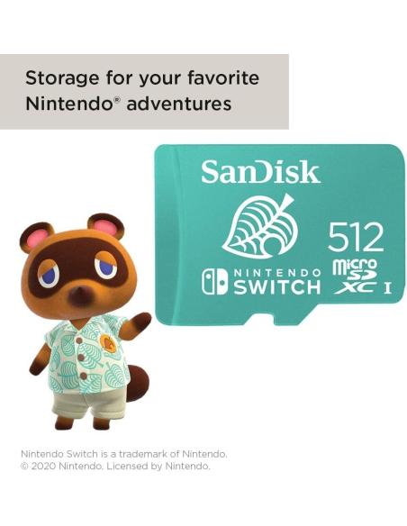 Sandisk MicroSDXC 512GB UHS-1 para Nintendo Switch Verde