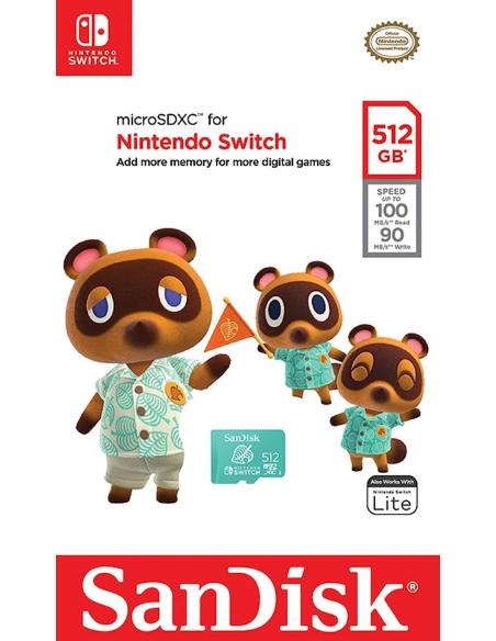Sandisk MicroSDXC 512GB UHS-1 para Nintendo Switch Verde