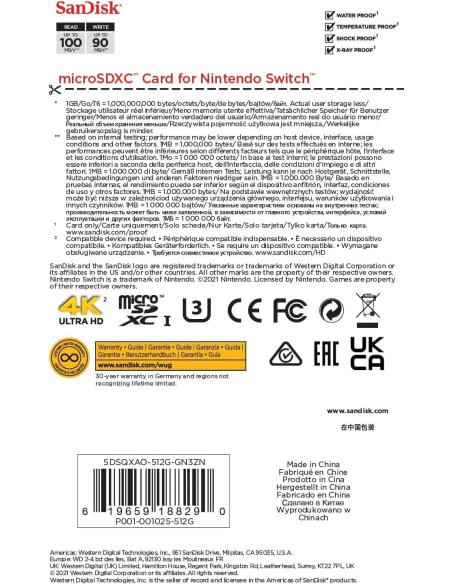 Sandisk MicroSDXC 512GB UHS-1 para Nintendo Switch Verde