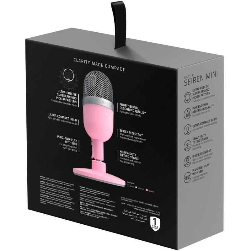 Razer RZ19-03450200-R3M1 Seiren Mini Micrófono Compacto USB Rosa para Streaming