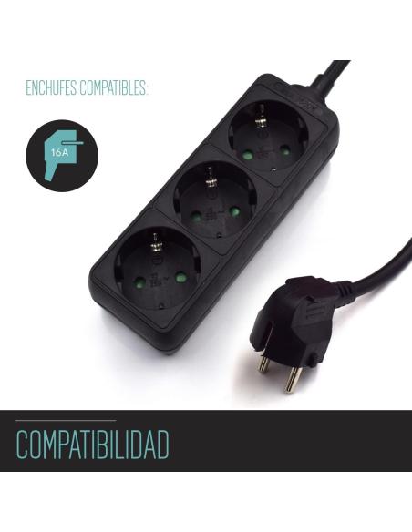 Ewent EW3959 Regleta 3xSchuko Negra