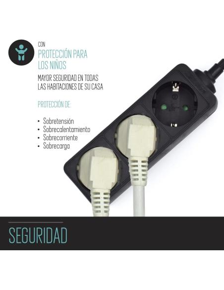 Ewent EW3959 Regleta 3xSchuko Negra