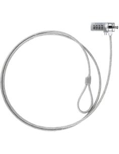 TooQ TQCLKC0015 Cable de Seguridad con Combinación para Portátiles 1.5m Gris-1337561