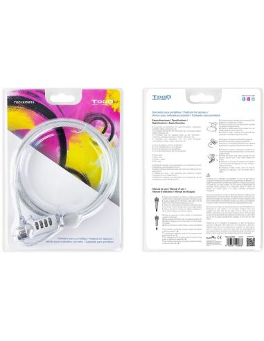 TooQ TQCLKC0015 Cable de Seguridad con Combinación para Portátiles 1.5m Gris