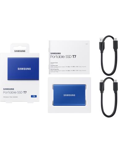 Samsung T7 Disco Duro SSD PCIe NVMe USB 3.2 1TB Azul