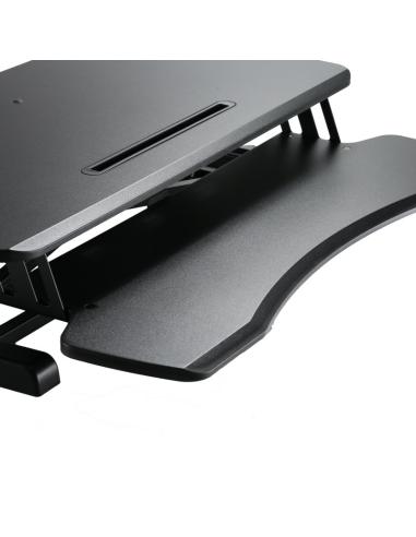 Ewent EW1545 Estación de Trabajo con Altura Ajustable y Bandeja de Teclado