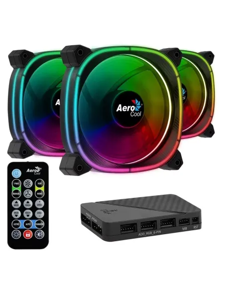 Aerocool Astro 12 Pro RGB Pack 3 Ventiladores Suplementarios 120mm
