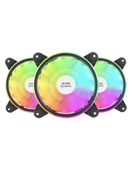 Mars Gaming MFX Pack 3 Ventiladores ARGB Dual 120mm Negros + Mando RF Negro