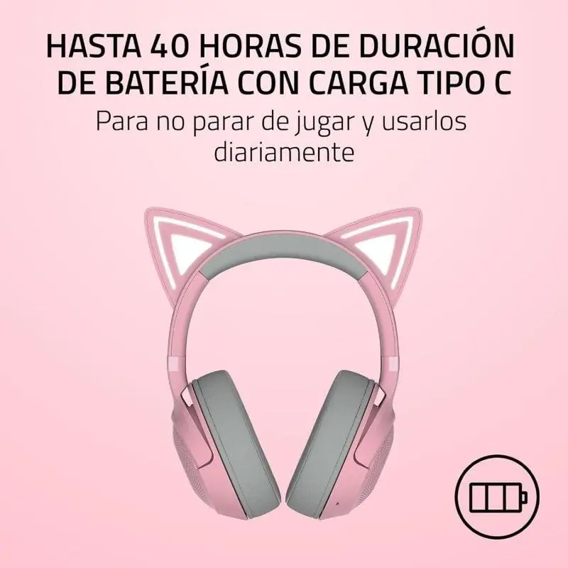 Kraken Kitty BT V2 Quartz Edition Auriculares RGB Gaming Inalámbricos Rosas