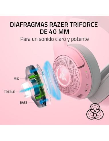 Kraken Kitty BT V2 Quartz Edition Auriculares RGB Gaming Inalámbricos Rosas