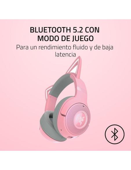 Kraken Kitty BT V2 Quartz Edition Auriculares RGB Gaming Inalámbricos Rosas
