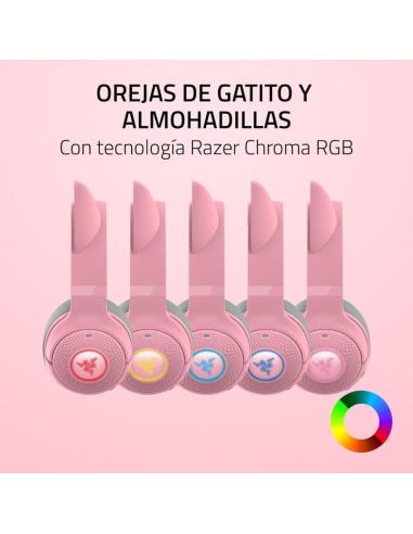Kraken Kitty BT V2 Quartz Edition Auriculares RGB Gaming Inalámbricos Rosas