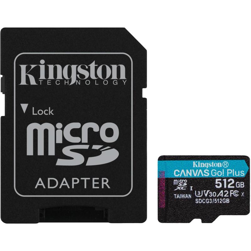 Kingston Canvas Go Plus 512GB microSD UHS-I Clase 10 + Adaptador SD