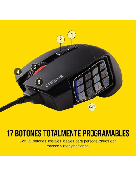 Corsair Scimitar RGB Elite Ratón Gaming Óptico 18000DPI