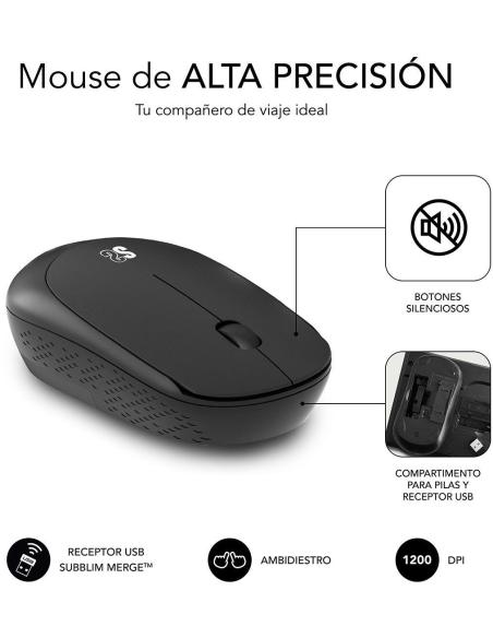 Subblim Pack Business Slim Teclado y Ratón Inalámbricos Negro