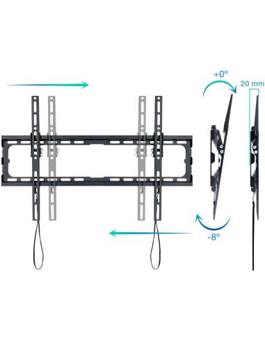 TooQ LP1081T-B Soporte de Pared Inclinable para Monitor/TV 37 - 80" Máx. 45Kg Negro
