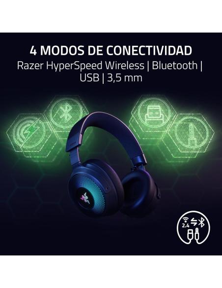 Razer Kraken V4 Pro Auriculares Inalámbricos Gaming RGB Negro