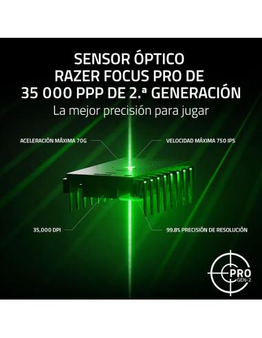 Razer Basilisk V3 Pro 35K Ratón Gaming Óptico Inalámbrico RGB 35000 DPI Negro