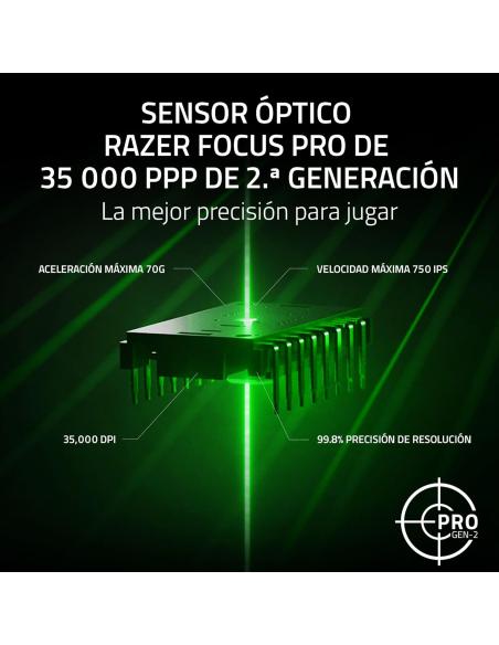 Razer Basilisk V3 Pro 35K Ratón Gaming Óptico Inalámbrico RGB 35000 DPI Negro