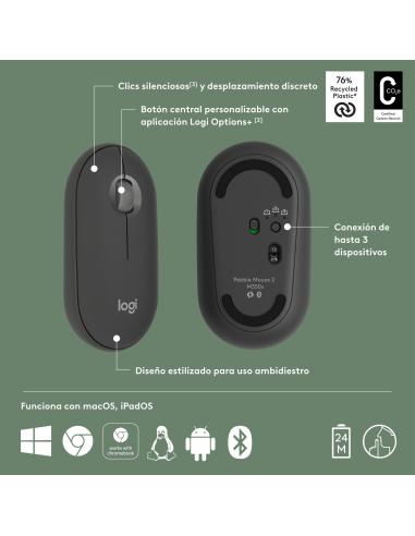 Logitech Pebble Mouse 2 M350s Ratón 4000 DPI