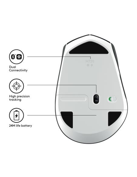 Logitech M720 Triathlon Ratón Inalámbrico Negro 1000DPI