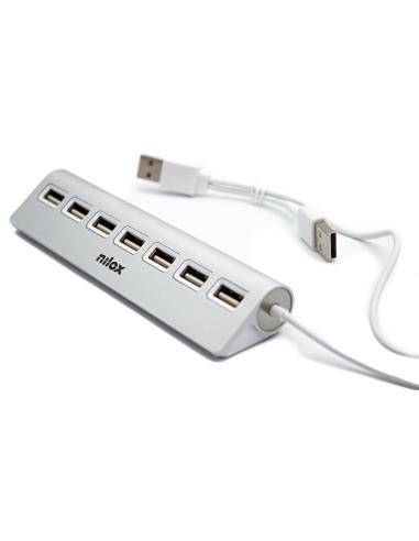 Nilox NXHU7ALU2 HUB USB-A a USB-A 7 Puertos Blanco