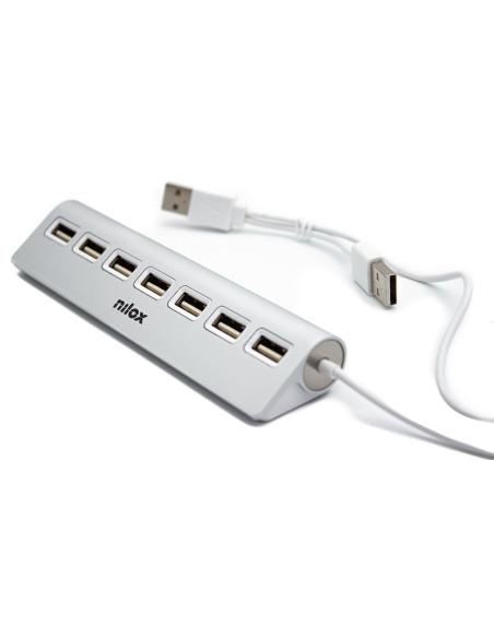 Nilox NXHU7ALU2 HUB USB-A a USB-A 7 Puertos Blanco