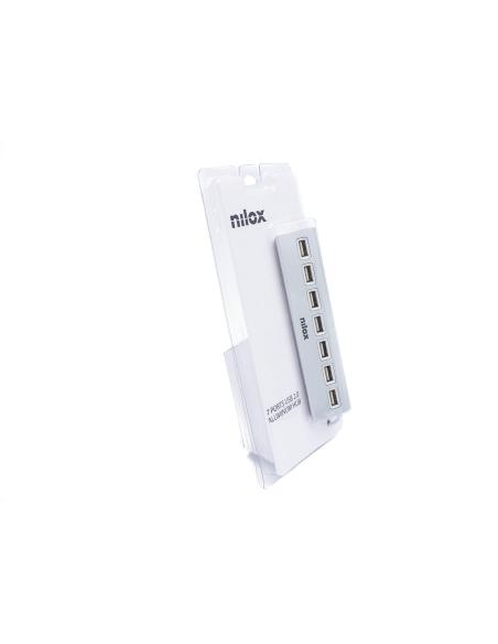 Nilox NXHU7ALU2 HUB USB-A a USB-A 7 Puertos Blanco
