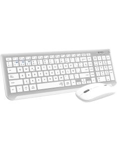 Subblim SUBKBC-DCEP10 KIT de Teclado y Ratón Bluetooth/2.4GHz Prestige Blanco/Plata-1366966